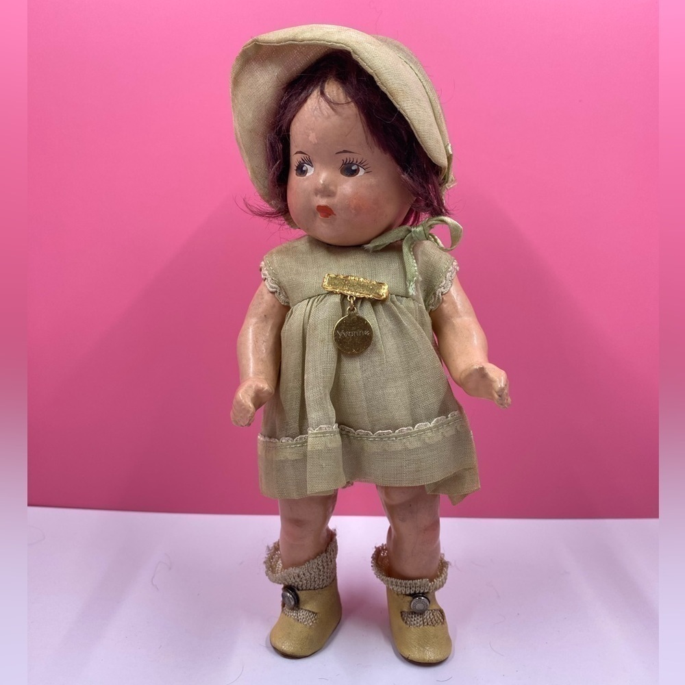 VINTAGE~1936 COMPOSITION MADAME ALEXANDER~’YVONNE’ DIONNE QUINTUPLET DOLL~BR - Picture 3 of 8